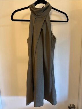 Toy G, Italian made High-Neck Sleeveless Tunic in Olive